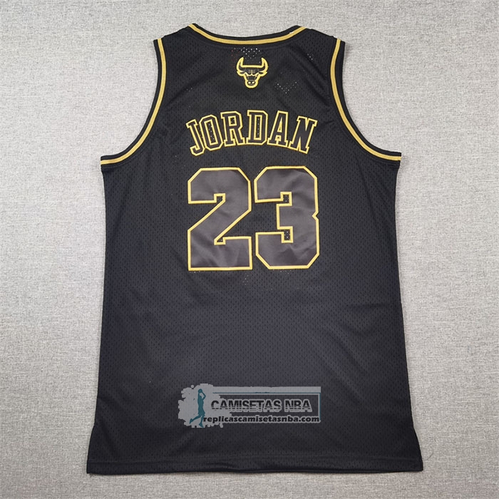 Camiseta Chicago Bulls Michael Jordan NO 23 Mitchell & Ness 1997-98 Oro Negro